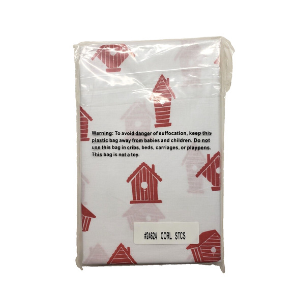 Garnet Hill King Pillowcases Set Garden Birdhouse Summer Bedding Orange White - Picture 5 of 5